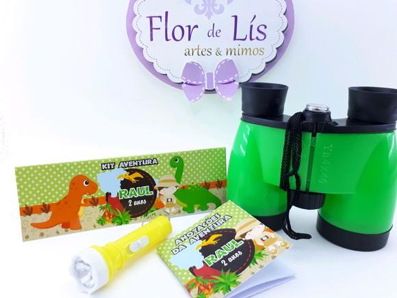 Kit Binóculo e Lanterna Dinossauro Baby Kit Aventura