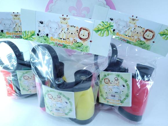 Kit Binóculos Lupa e Lanterna Festa Safari Aquarela Aventura