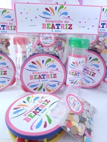 Kit Bloquinho de Carnaval Pandeiro Pequeno e Confetes