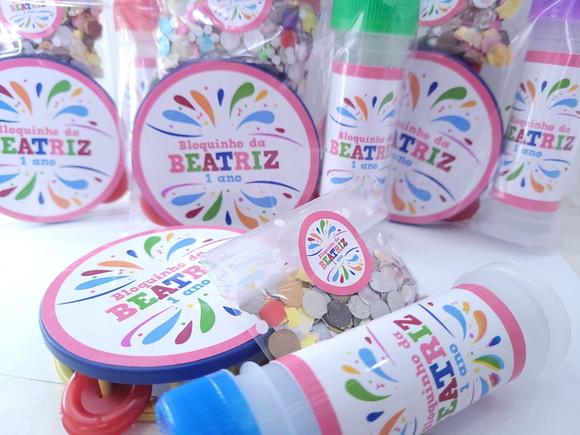 Kit Bloquinho de Carnaval Pandeiro Pequeno e Confetes