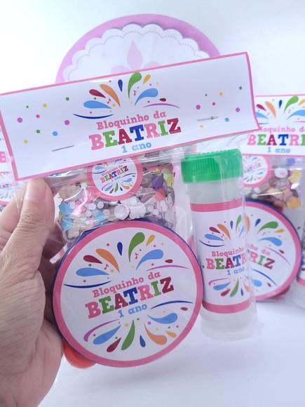 Kit Bloquinho de Carnaval Pandeiro Pequeno e Confetes