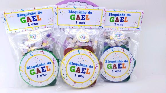 Kit Bloquinho de Carnaval Pandeiro Pequeno e Confetes