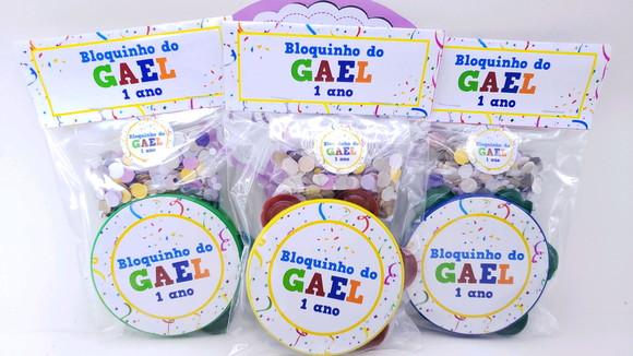 Kit Bloquinho de Carnaval Pandeiro Pequeno e Confetes
