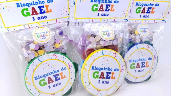 Kit Bloquinho de Carnaval Pandeiro Pequeno e Confetes