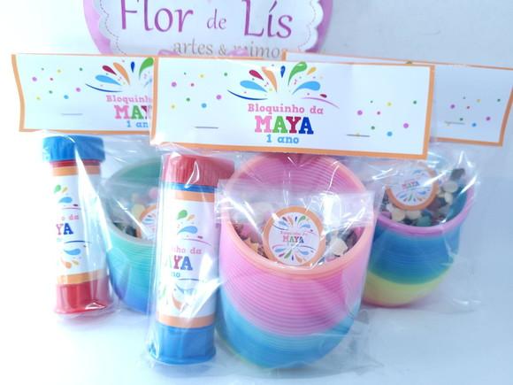 Kit Bloquinho Pular Carnaval com Mola Confete Bolha