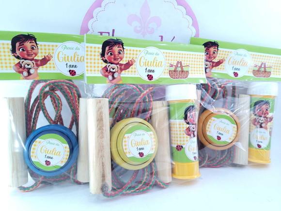 Kit Brinquedos Picnic Moana com Corda Bolha e Ioiô Festa