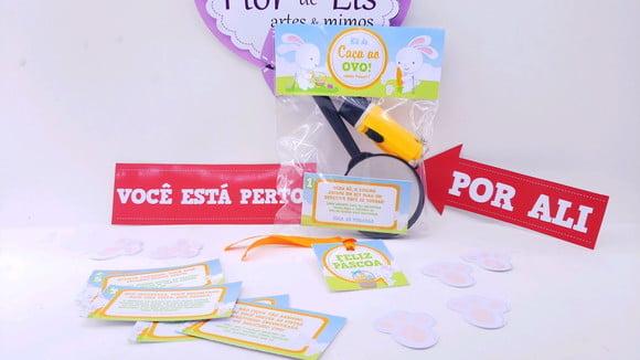 Kit Caça aos Ovos de Páscoa com Lupa e Lanterna