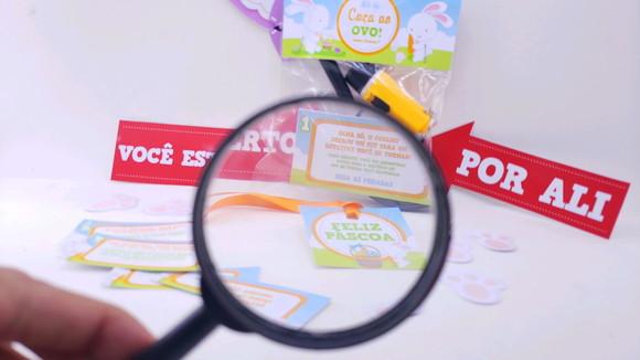 Kit Caça aos Ovos de Páscoa com Lupa e Lanterna