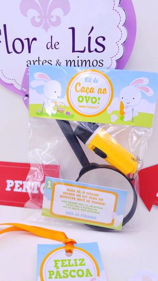 Kit Caça aos Ovos de Páscoa com Lupa e Lanterna