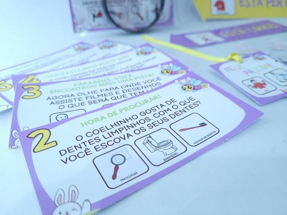 Kit Caça aos Ovos de Páscoa Inclusivo com Lupa e Lanterna