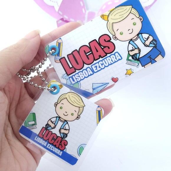 Kit Chaveiro Escolar Menino para Mochila e Lancheira