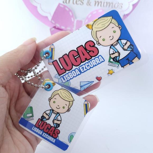Kit Chaveiro Escolar Menino para Mochila e Lancheira