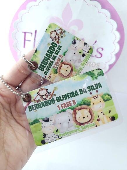 Kit Chaveiro Escolare Safari Tag para Mochila e Lancheira