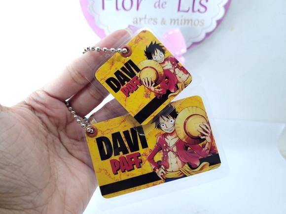 Kit Chaveiro One Piece para Mochila e Lancheira Menino