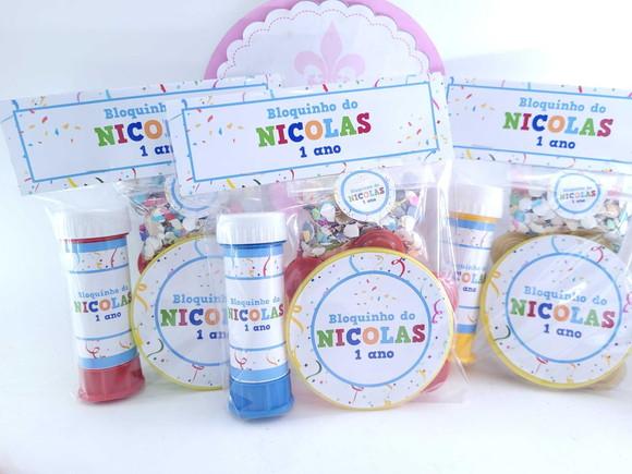 Kit de Carnaval Pandeiro Pequeno Bolha e Confete Bloquinhos