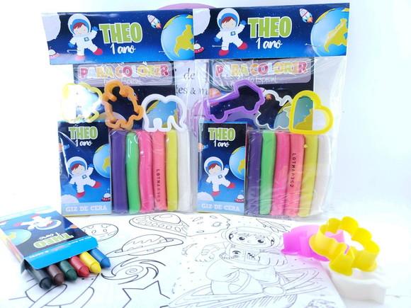 Kit de Colorir com Massinha Festa Astronauta Lembrancinha