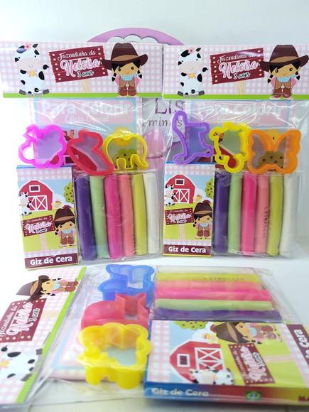 Kit de Colorir com Massinha Lembrancinha Fazendinha Rosa