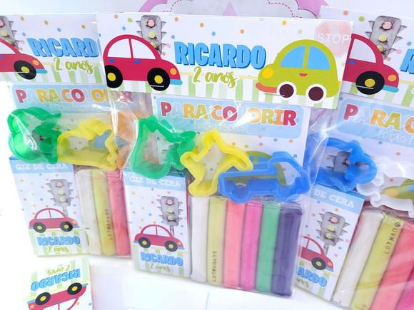 Kit de Colorir com Massinha Meios de Transporte Carro Menino