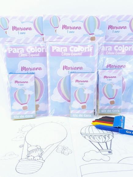 Kit de Colorir Giz Balão Rosa Menina