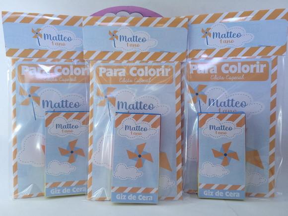 Kit de Colorir Personalizado com Giz de Cera Catavento