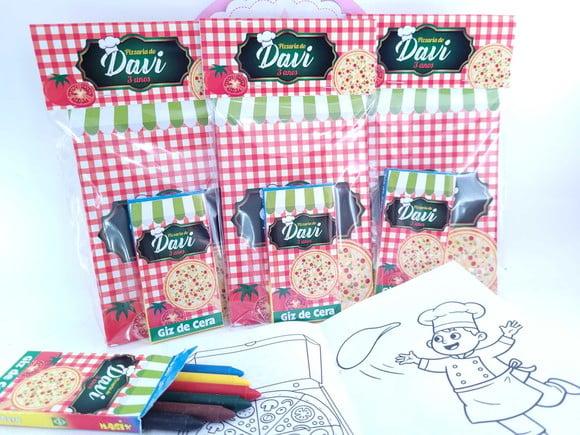 Kit de Colorir Personalizado Pizzaria Lembrancinha Italia