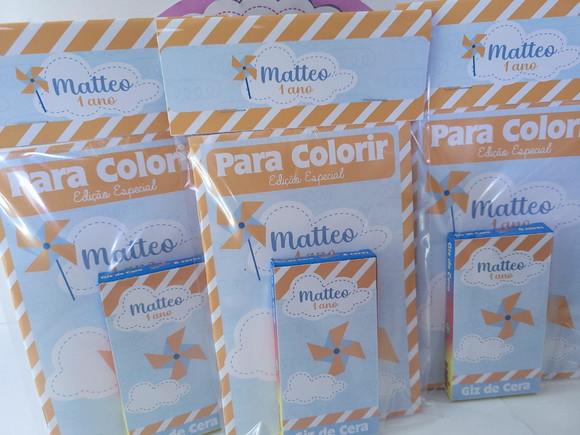 Kit de Colorir Personalizado com Giz de Cera Catavento