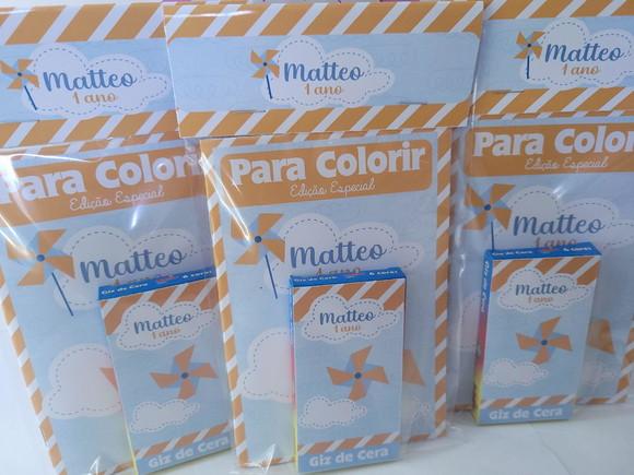 Kit de Colorir Personalizado com Giz de Cera Catavento
