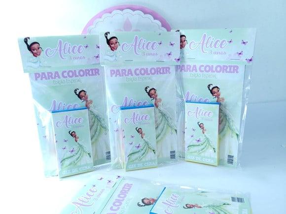 Kit de Colorir Personalizado Princesa e o Sapo com Giz