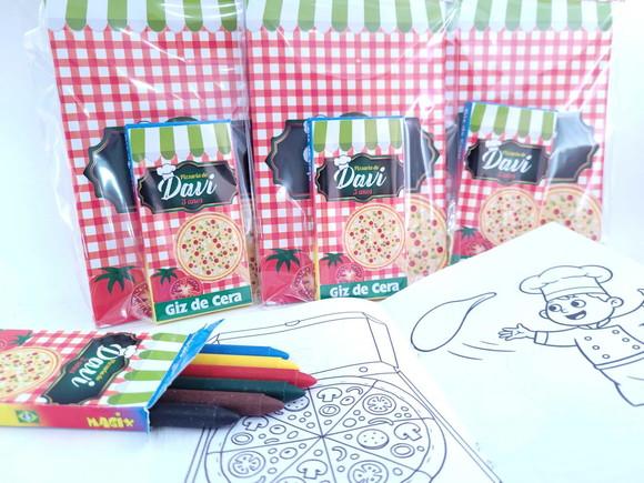 Kit de Colorir Personalizado Pizzaria Lembrancinha Italia