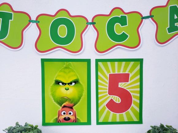 Kit de Parede Festa em Casa Grinch com Bandeirola