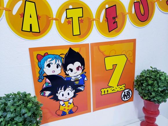 Kit de Parede Mesversário Dragon Ball Baby com Bandeirola