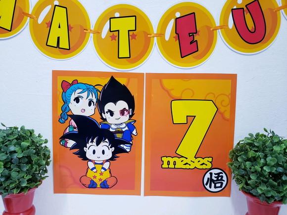 Kit de Parede Mesversário Dragon Ball Baby com Bandeirola