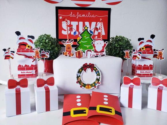 Kit Decoração de Natal Personalizada Festa em Casa