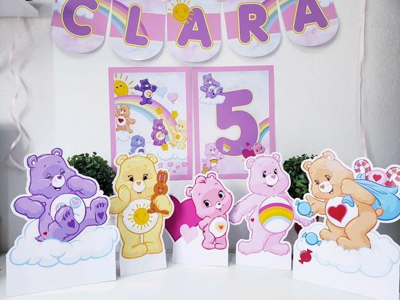 Kit de Parede Ursinhos Carinhosos com 7 Displays de Mesa