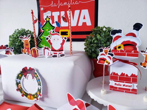 Kit Decoração de Natal Personalizada Festa em Casa