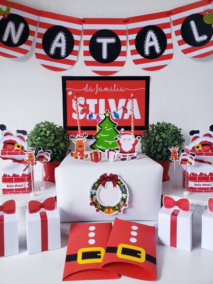 Kit Decoração de Natal Personalizada Festa em Casa