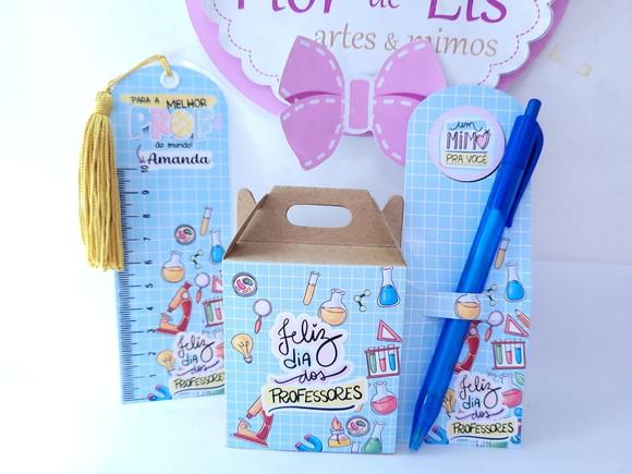 Kit Dia dos Professores Caixa Régua e Marca Página
