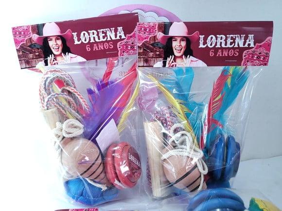 Kit Diversão Boiadeira Corda Peteca Ioio Pião Lembrancinha