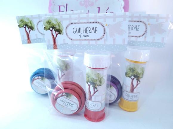 Kit Diversão Bolha Ioiô Bosque Aquarela Menino Lembrancinha