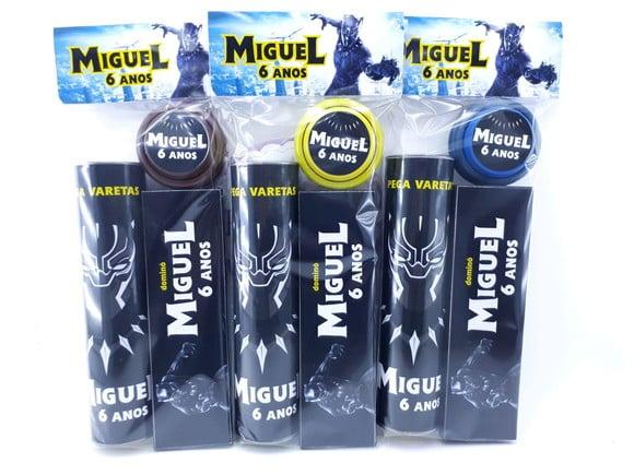 Kit Diversão com Mola Pantera Negra Lembrancinha