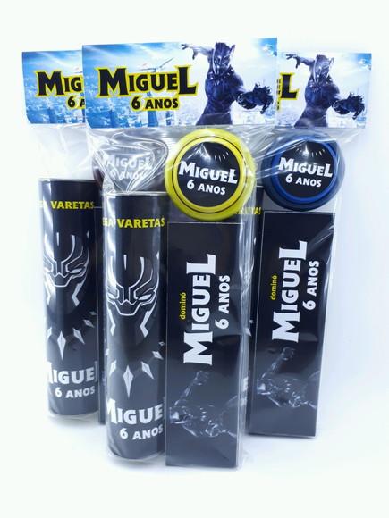 Kit Diversão com Mola Pantera Negra Lembrancinha