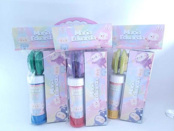 Kit Diversão Dominó Bolha e Ioiô Labubu Lembrancinha
