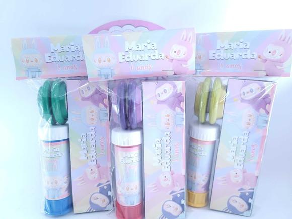 Kit Diversão Dominó Bolha e Ioiô Labubu Lembrancinha