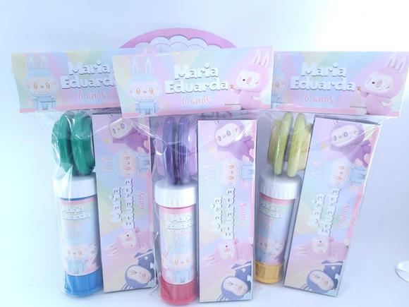 Kit Diversão Dominó Bolha e Ioiô Labubu Lembrancinha