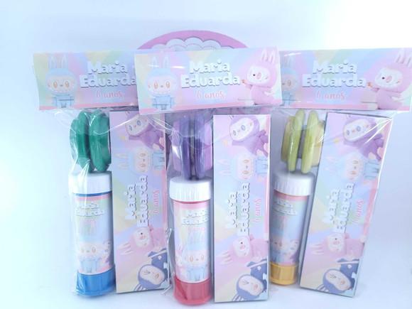 Kit Diversão Dominó Bolha e Ioiô Labubu Lembrancinha