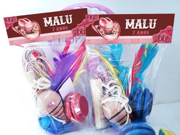 Kit Diversão Festa Boiadeira com Corda Peteca Ioio Pião