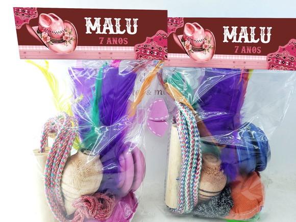 Kit Diversão Festa Boiadeira com Corda Peteca Ioio Pião