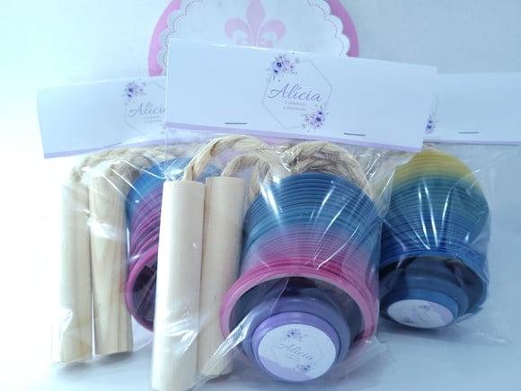 Kit Diversão Floral Lilás Mola Ioiô e Corda Batizado
