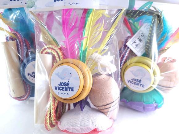 Kit Diversão Fundo do Mar Brinquedos Peteca Corda Ioiô Pião