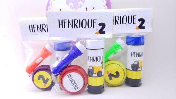 Kit Diversão Lembrancinha Obras com Ioiô e Bolha